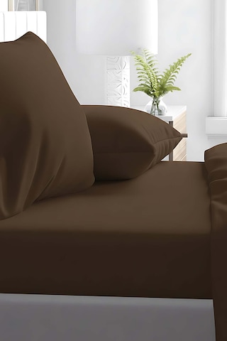 Kahverengi Pamuklu Tek Kişilik Lastikli Çarşaf 100x200 Kahvereng