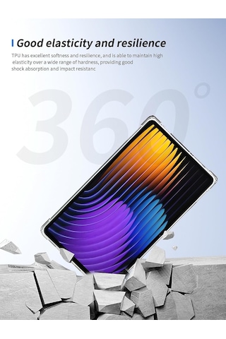 Xiaomi Pad 7 Pro Kılıf Şeffaf Silikon Köşe Korumalı Crystal Clear Darbe Emici Arka Kapak Arka Kapak
