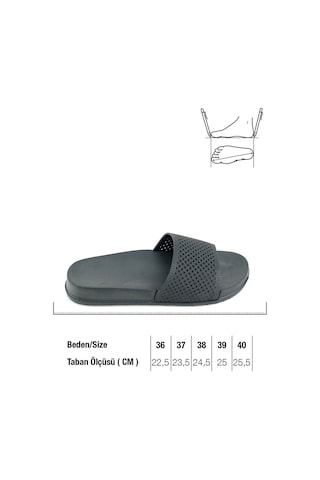 Gezer Kadın Yazlık Eva Islak Zemine Uygun Ev Bahçe Banyo Havuz Terlik Siyah