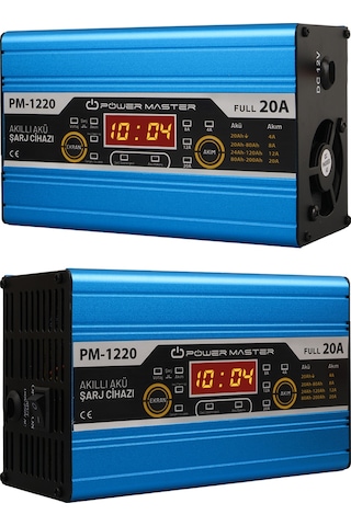 12 Volt Max 20 Amper Lcd Ekranlı Akü Şarj Cihazı