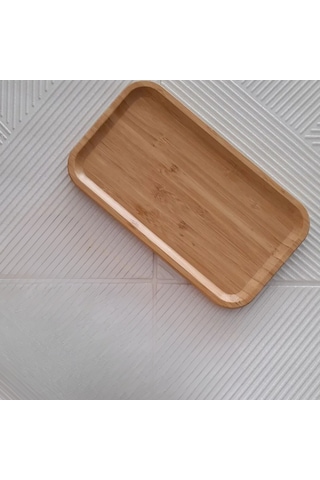 Mucit Home Bambu Dikdörtgen Sunum Ve Servis Tepsisi - Ahşap Tepsi - Yağdanlık Altlığı 1 Adet Ahşap