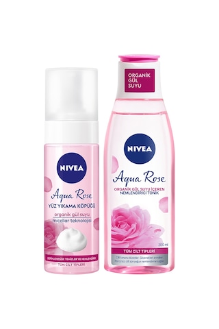NIVEA Yüz Bakım Aqua Rose Yüz Yıkama Köpüğü 150 ML + Tonik 200 ML
