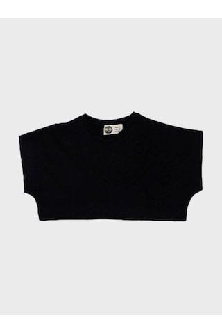 R.g Kız Çocuk Pamuklu Basic Crop T-shirt-15860 Siyah