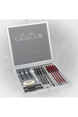 Cretacolor Silver Box Drawing Set Premium Eskiz Çizim Seti 17'li Diğer