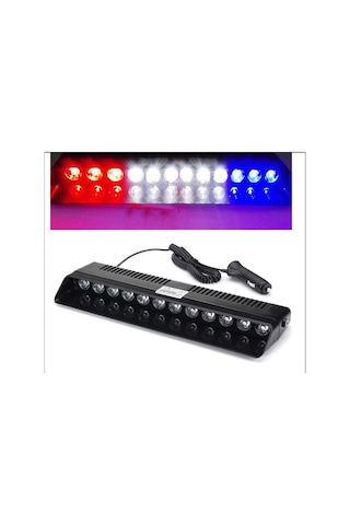 S12 Çakar Çakmaklık Girişli 12 Ledli Kırmızı-beyaz-mavi