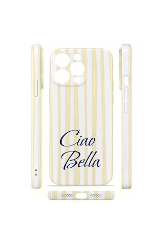 Apple iPhone Uyumlu 14 Pro Max Vorian İnce Kamera Korumalı Mika Kılıf Ciao Bella Lemon Ciao Bella Lemon Mika