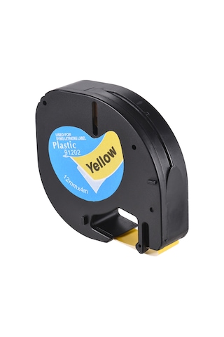 Tenfowee Dymo Lt-100h Uyumlu Manuel Etiket Bandı 91202 - 12mm Genişlik 4m Uzunluk Sarı Renk