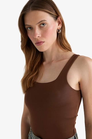 Defacto Kare Yaka Basic Düz Çıtçıtlı Body F8245ax25aubn316 Kahve-bn316