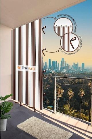 Nivemeshome Balkon Perdesi Branda Güneşlik 6 Renk Seçeneği Yeni Kumaş Versiyon Kahverengi 250 X 215 Çok Renkli
