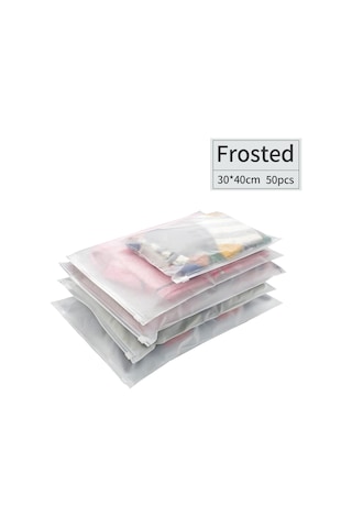 30x40cm 50 Adet Ambalaj Poşetleri Buzlu Çanta Fermuarlı Plastik Os5832-4 Diğer