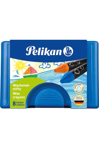 Pelikan Wax Crayons 8'li Sulandırılabilir Mum Boya Plastik Kutulu