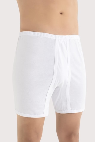 Arma Yıldız Erkek Paçalı Külot Boxer 6'lı Paket Beyaz %100 Pamuk Penye Beyaz
