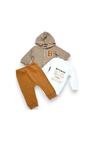 Hırkalı Erkek Bebek Takım kahverengi