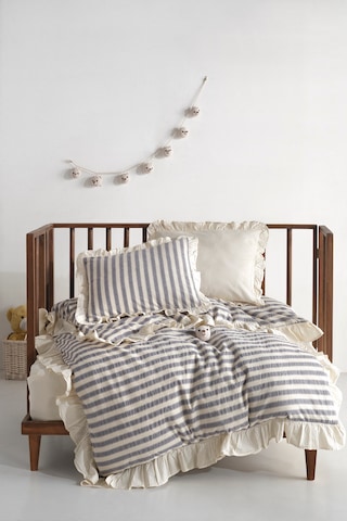 Bluesky Bebe %100 Pamuk Fırfırlı Ipliği Boyalı Nevresim Takımı 10