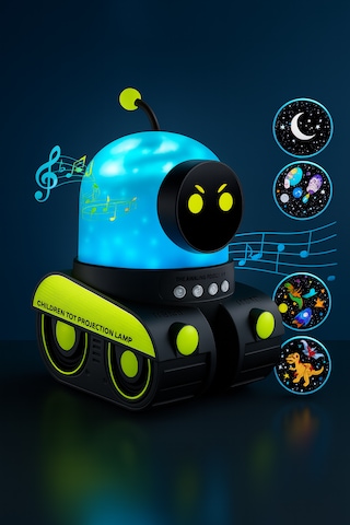 Tank Robot 12 Film Projeksiyon Lamba Bluetooth Hoparlör