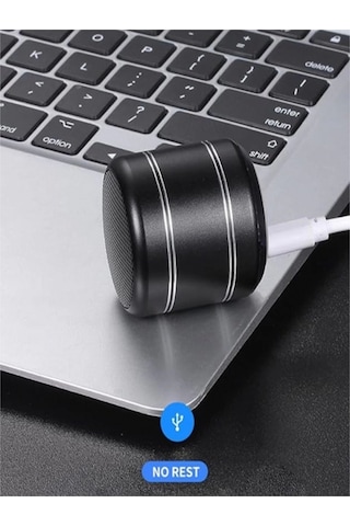 Mini Alüminyum Tws Kablosuz Bluetooth Hoparlör Yuvarlak Metal Tasarım, Yüksek Bas Ve Taşınabilir Ö