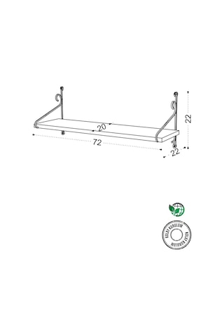 Decormet Seramoni Raf Seti 1 Raflı 200 720 Metal Beyaz+ahşa Beyaz