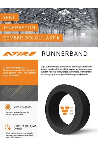 10x4-6.5 Runner Band Çemberli Düz Dolgu Forklift Lastiği