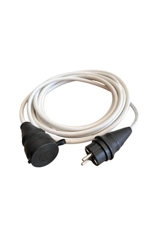 Evden Elektrikli Araba Şarj Uzatma Kablosu Topraklı%100 Bakır 3x2.5mm Beyaz, 2 Metre