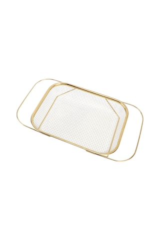 Ximistore9 Inox Genişletilebilir Lavabo Üstü Süzgeç Sepeti - Meyve Sebze Makarna Kurutma Ve Süzme Aleti Altın