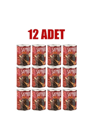Sapphere Kırmızı Etli Yetişkin Köpek Maması Konserve 12 x 400 G