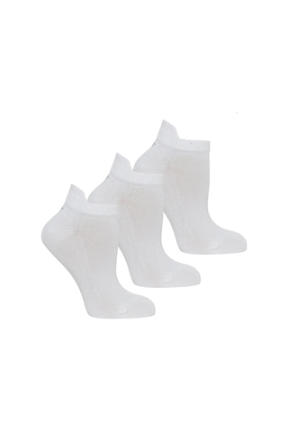 Thermoform Bambu 3'Lü Unisex Patik Çorap Beyaz Lacivert - Siyah