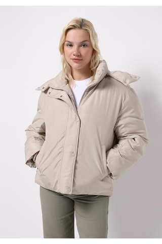 Colins Regular Fit Kapüşonlu Fermuarlı Astarlı Çıkarılabilir Kapüşonlu Kadın Bej Mont Cl1076419 Q1.v1 Beı Bej