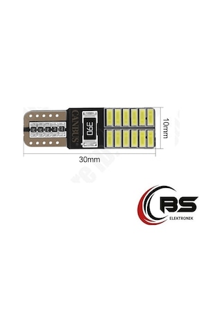 T10 Dipsiz Beyaz Led Ampul 24 Led Smd Canbus