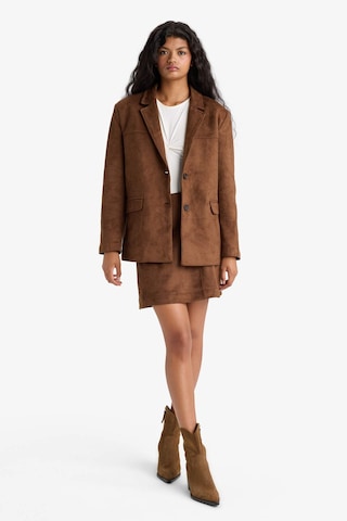 Defacto Regular Fit Ceket Yaka Süet Blazer Ceket E7236ax25aubn229 Kahve