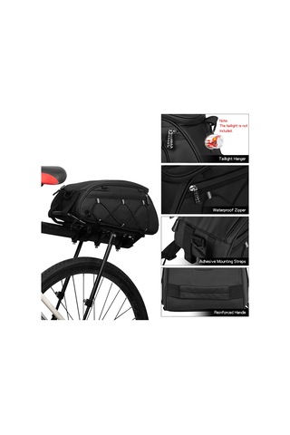 Padalink Ya532 Bisiklet Bagaj Çantası - Kırmızı, Dayanıklı Polyester, 36.5x16x14cm, 420g Kırmızı