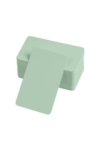 Boş Kelime Kartları 5x8 Cm - 50 Adet Oval Kenarlı / Tabu & Not Kartları - Yeşil Diğer