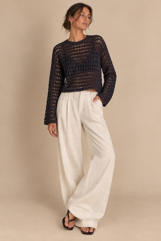 Alexandergardi Ajurlu Crop Bluz Koyu Mor