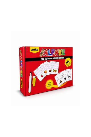 Eğitici Alfabe Yaz-sil Öğren Aktivite Kartları