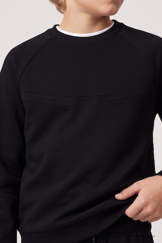 TOMMYLIFE Siyah Standart Fit Basic Dikiş Detaylı Erkek Çocuk Eşofman Takım - 11325