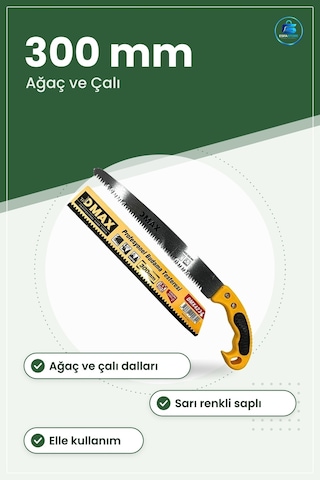 Budama Testeresi 300 Mm Bahçe Ağaç Ve Çalı Dalı Kesim Aleti Sarı