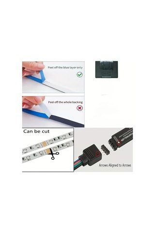 Led Şerit Işık Rgb 5050 Renk Değiştiren Işık Şeridi Akıllı Işık Şeridi 3 Tuşlu Gece Lambası Dekorasyon Led Aydınlatmalar 55090804