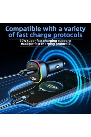 Novahub Yq5 Pd 105w Çakmak Adaptörü 5 Bağlantı Noktası Araç Şarj Cihazı Arka Koltuk İçin