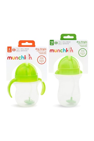 Munchkin Tıklama Kilitli Uçlu Alıştırma Bardağı 6ay+ 207 Ml Yeşi Pembe - Yeşil