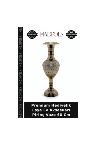 Premium Hediyelik Eşya Ev Aksesuarı Pirinç Vazo 60 Cm Bakır Pirinç