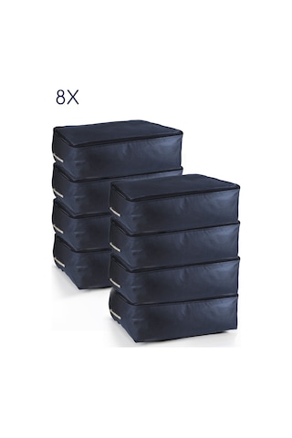 8'li Set 53x44x20 Cm Home Organizer Çekyat & Baza Altı Düzenleyici Hurç Lacivert