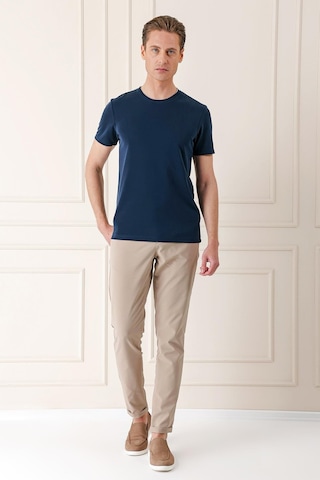 Efor Slim Fit Bisiklet Yaka Pamuklu Lacivert Tişört Ts 880 Lacivert