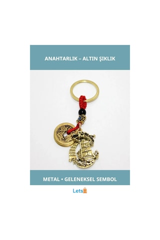 Altın Renkli Şans Ve Bereket Anahtarlık Metal Aksesuar Çok Renkli