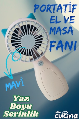 Şarjlı Mini El Fanı Ve Masa Fanı Soğutucu Pervane Taşınabilir Usb Şarj Edilebilir.