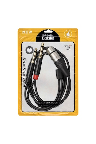 150cm Canon Xlr Dişi To 2x6.3mm Mono Erkek Çivi Jack Ses Kablosu