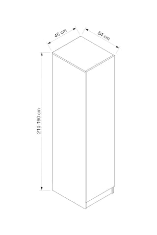 Minar Kale 1 Kapaklı Dolap Çizgili Mebran 210cm - Antrasit/kumtaşı - Askılıklı Çok Renkli