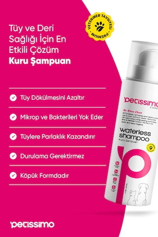 Petissimo Care Kuru Kedi Şampuanı - Bit Pire Kene Ve Parazit Önleyici - Tüy Dökülmesi Karşıtı - 200 Ml