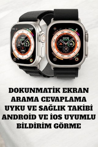 49mm Ekranlı, Kan Basıncı Ve Adımsayar Özellikli Bluetooth Akıllı Saat - Uczs8ultra3