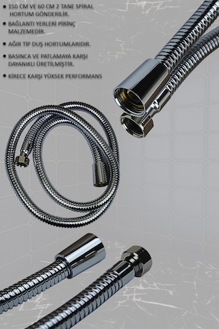 66231 Lavabo Banyo Mutfak Bataryası Ve Robot Duş Takımı Köşe Borulu Siyah Krom Beyaz Beyaz - Krom