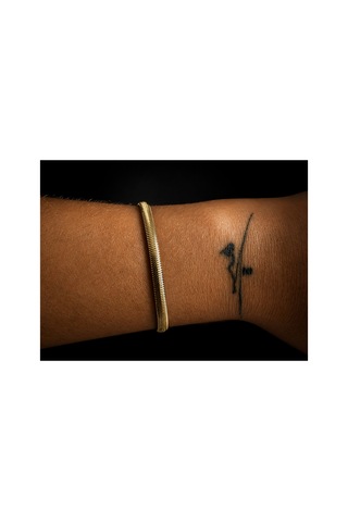 Altın Rengi Yılan Zincir Bileklik Kararmaz Kaplama Şık Ve Minimal Tasarım Diğer
