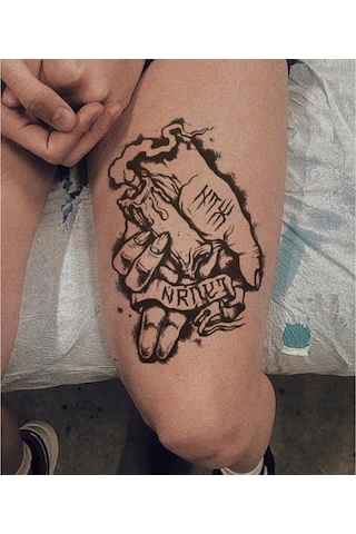 Geçici El Ve Yazılı Dövme Siyah